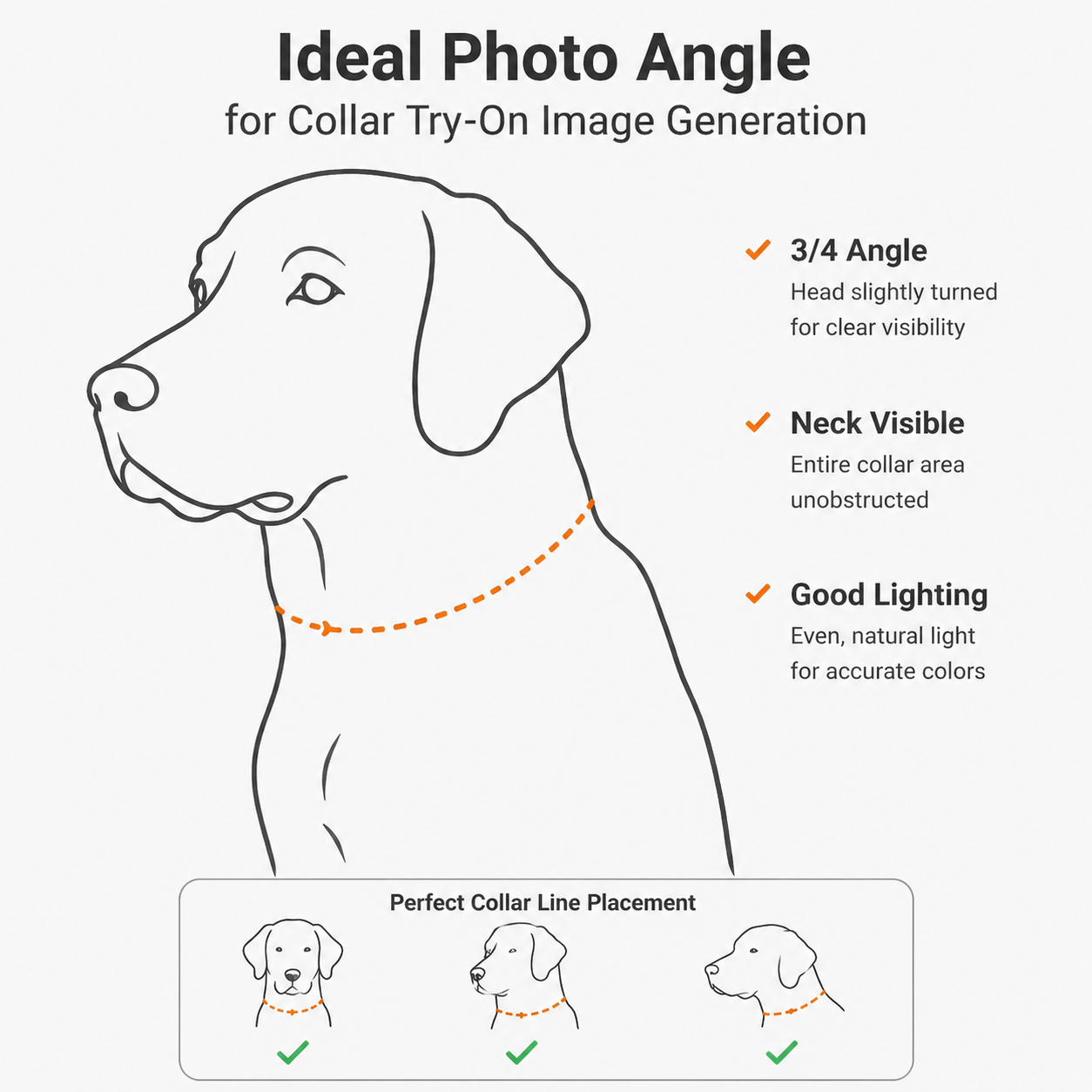 Ideal angle for collar try-on generation